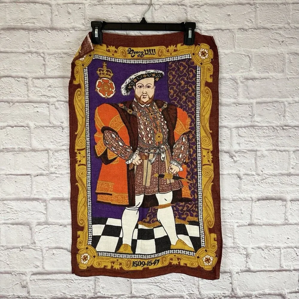 King Henry VIII England Vintage Ulster Irish Linen Kitchen Tea Towel History